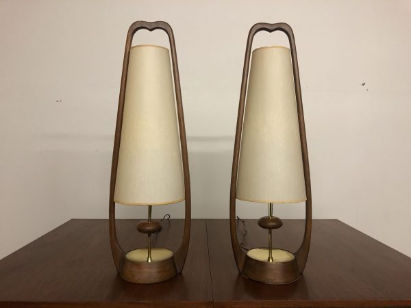 Modeline Mid Century Table Lamps Pair – $1795