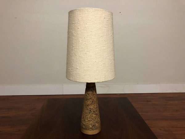 Vintage Petite Conical Cork & Wood Lamp – $175