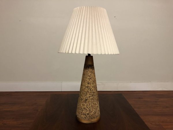 Vintage Conical Cork & Wood Lamp – $175