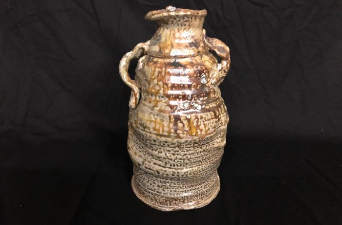 Brutalist Studio Pottery Salt Glazed Vase – $275