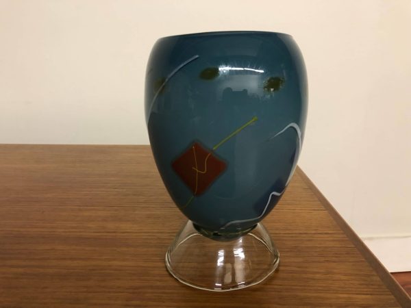 Hand Blown Glass Footed Vase – $250