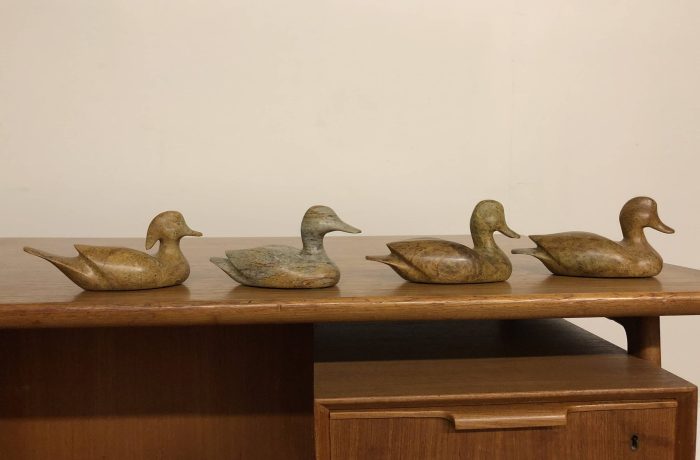 Vintage Soapstone Carved Ducks, Set of 4 – $250