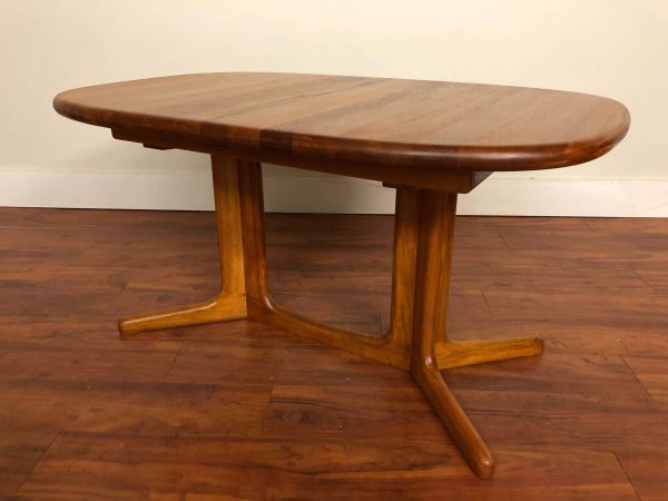 SOLD – Solid Teak Dining Table with 2 Leaves