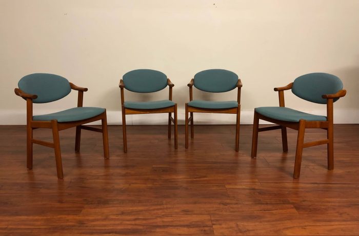 Danish Modern Teak Pivot Back Dining Chairs, 4 – $1695