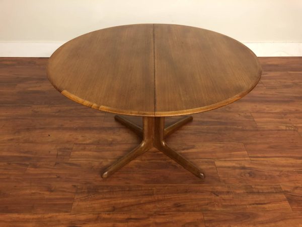SOLD – Dyrlund Danish Teak Dining Table with 2 Leaves