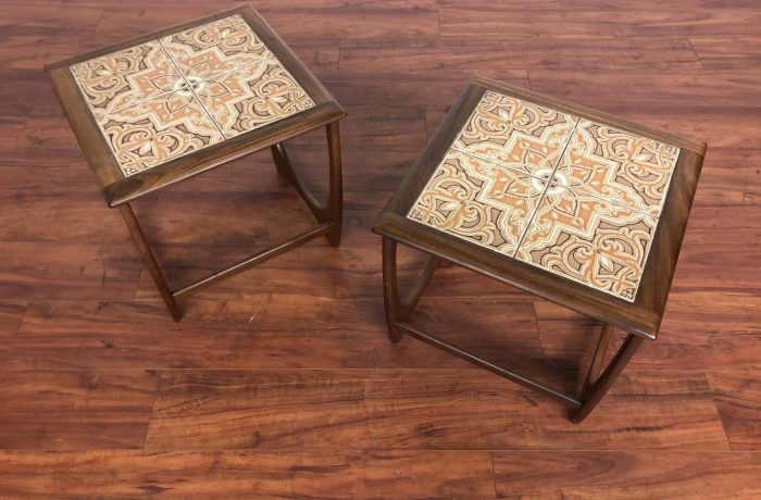 SOLD – G-Plan Astro Tile Top End Table Pair