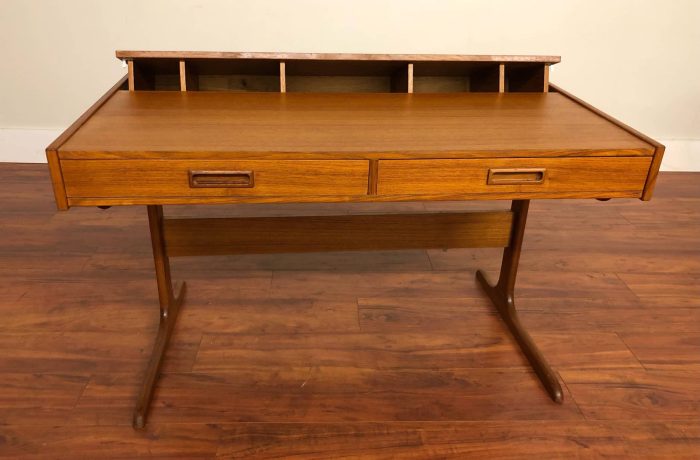 Danish Teak Mid Century Pop-Up Desk – $1950
