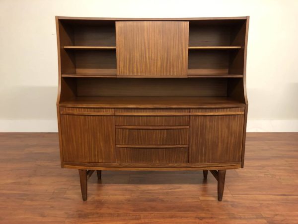 Vintage Bow Front Tall Sideboard / Bar – $1595