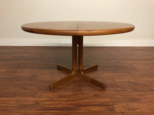Danish Teak Round Expandable Dining Table – $1295