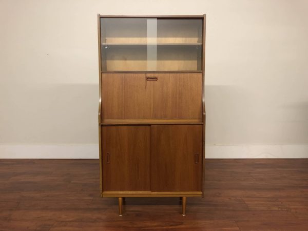 Vintage Teak Display & Storage Cabinet – $895