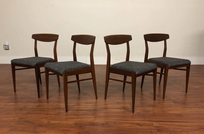 SOLD – Mid-Century Reupholstered Dining Chairs Set of 4
