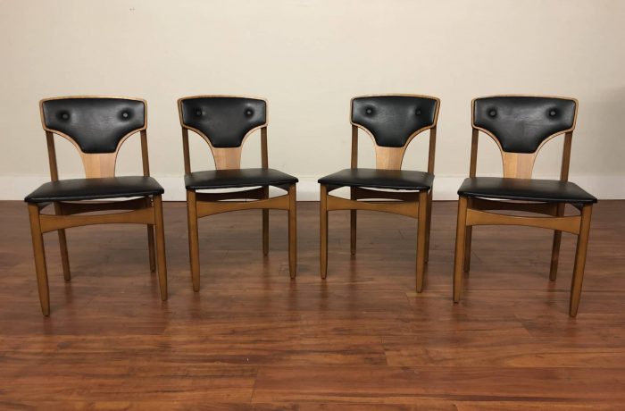 Mid-Century Padded Back Dining Chairs Set of 4 – $1095