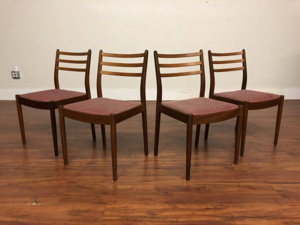 G-Plan Afromosia & Teak Dining Chairs Set of 4 – $995